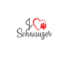 I love Schnauzer. Beagle SVG, Dog Lover SVG, Beagle Dog quotes, Beagle t-shirt design, Dog silhouette SVG, Dog breed SVG, Beagle mom