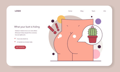 Hemorrhoids. web banner or landing page Rectum inflammation causing