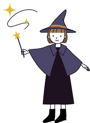 魔法使いの格好をした女の子