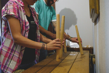 playing txalaparta in the Basque country