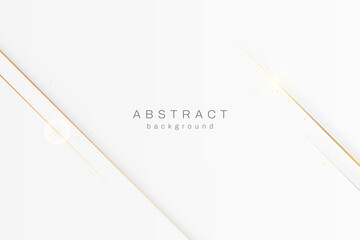Abstract luxury background with golden lines and shadows. Luxury white background with golden elements and space for text. Elegant background with golden lines. Vector