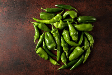 Various home grown hot green peppers