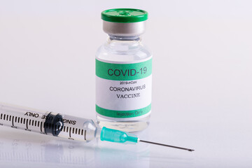 Vaccine bottle with Syringe for injection vaccine Covid-19 or Coronavirus