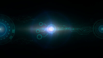 Abstract technology futuristic on circuit board, high computer technology background Hi-tech communication concept innovation. illustration