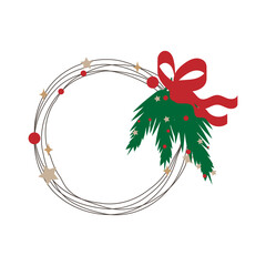 Obraz premium christmas decoration, illustration, flat, simple, organic,doodle, red, green,