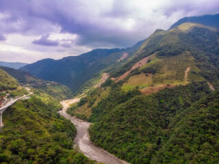 Naklejka premium landscapes from the mountains and roads to villavicencio meta