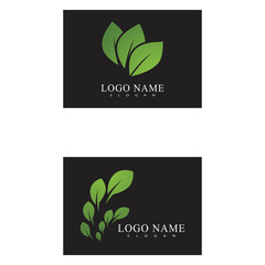 Logos of green leaf ecology nature element vector