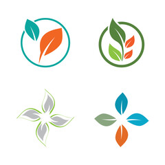 Fototapeta na wymiar Logos of green leaf ecology nature element vector