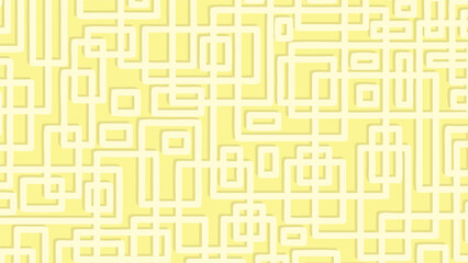 Abstract yellow random shaped lines and boxes.