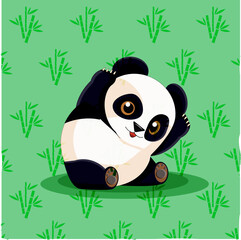 Cute little panda bear. Panda bear.