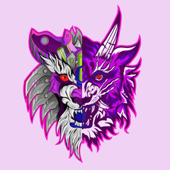 Angry tiger head Traditional asian concept. Ancient China and Japan. Mythology and culture. Yakuza tattoo