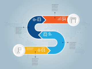 abstract steps infographic presentation