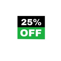 25% discount on sale illustration on white background