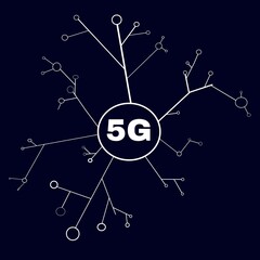 5G internet connectivity design on black background
