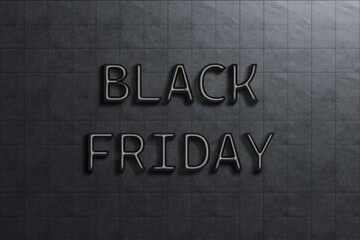 3D Realistic Black Friday sale banner. Modern simple design with black and white typography template for promotion.