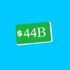 24 billion dollar poster on Blue background