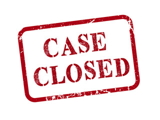 Vector illustration of the word Case Closed red ink stamp