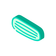 cucumber with stripes isometric icon vector. cucumber with stripes sign. isolated symbol illustration