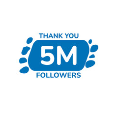 THANK YOU 5M FOLLOWERS CELEBRATION TEMPLATE DESIGN  VECTOR GOOD FOR SOCIAL MEDIA, CARD , POSTER