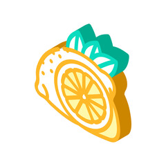 Obraz premium lemons cut isometric icon vector. lemons cut sign. isolated symbol illustration