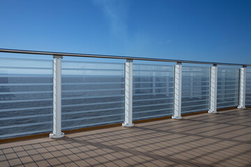 At the ferry Harwich Hoek van Holland. Boat. Northsea. Coast. Sea. England Essex.UK. Great Brittain. Railing