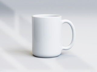 3D illustration. White porcelain mug isolated on white background