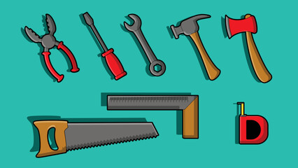 set of carpentry tools 
