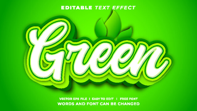 Green nature 3d editable text effect