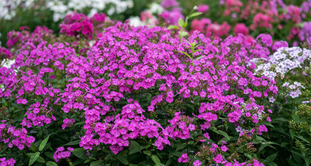 Flowers of Phlox in the graden at summer.