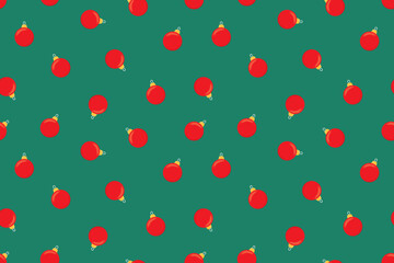 christmas seamless pattern with red balls, great for wrapping, textile, wallpaper, greeting card- vector illustration