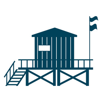 teal lifeguard station on stilts clip art preview