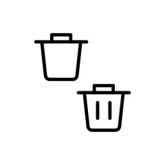 Trash Icon Sign Vector Isolated on White Artboard