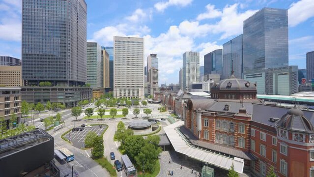 東京駅の風景動画（早送り映像）