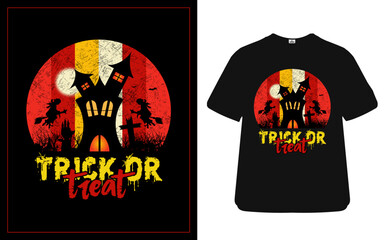 trick or treat best t-shirt design with elements