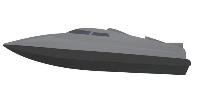 Grey  speed boat. vector illustration