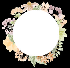 Tender Wil Flowers Handdrawn illustration, Frame Decoration