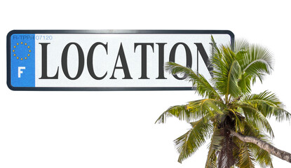 Naklejka premium Location sous les cocotiers 