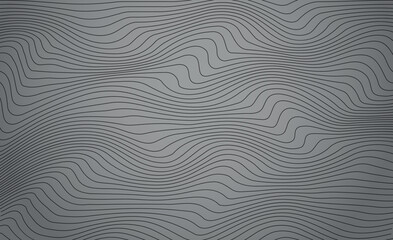 Abstract background with wavy lines. Black and white vector pattern.