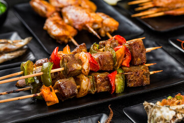 Barbecue: Beef Kebabs with green pepper