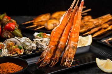 A few delicious roasted shrimps