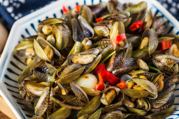 Chinese Chiuchow cuisine：a plate of Musculus senhousei
