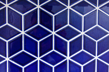 blue tiles on a building in Rio de Janeiro, Brazil.