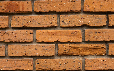 Red brick wall vintage textured background - Rustic bricks