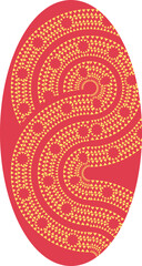 Ethnic Boho pattern, triangles, and circles in African style on colorful background with dynamic waves,  Tribal art for print, Wall frames, textile, wrapping papers, mobile covers