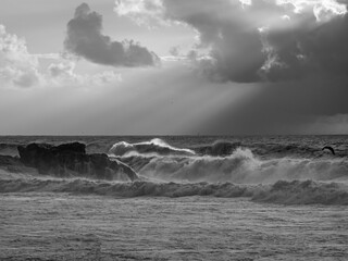 Dramatic stormy seascape
