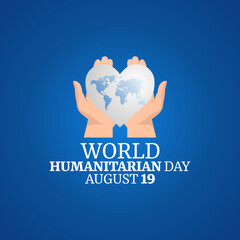 vector graphic of world humanitarian day good for world humanitarian day celebration. flat design. flyer design.flat illustration. - obrazy, fototapety, plakaty