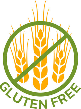 Gluten free icon or logo. Grain, wheat food allergy symbol. Vector illustration.