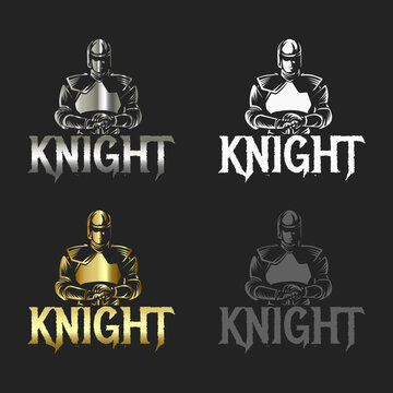 spartan knight helmet logo vector design