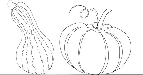 one continuous line drawing of a pumpkin vector