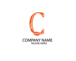 modern and simple logo concept logo shape logo for company gradient color vector file eps 10. C shape text logo for company